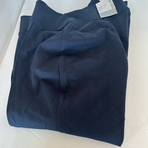 NWT Nine West Navy Ponte Front Seam Wide Waist Band Leggings - Picture 6 of 6